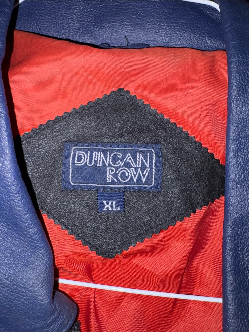 Men's Navy Bomber Jacket with Red Lining - XL
